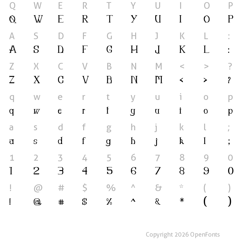Character Map of Mauno Regular