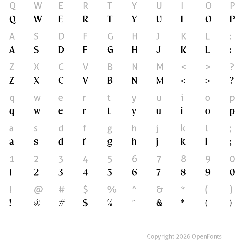 Character Map of Mavitya Regular