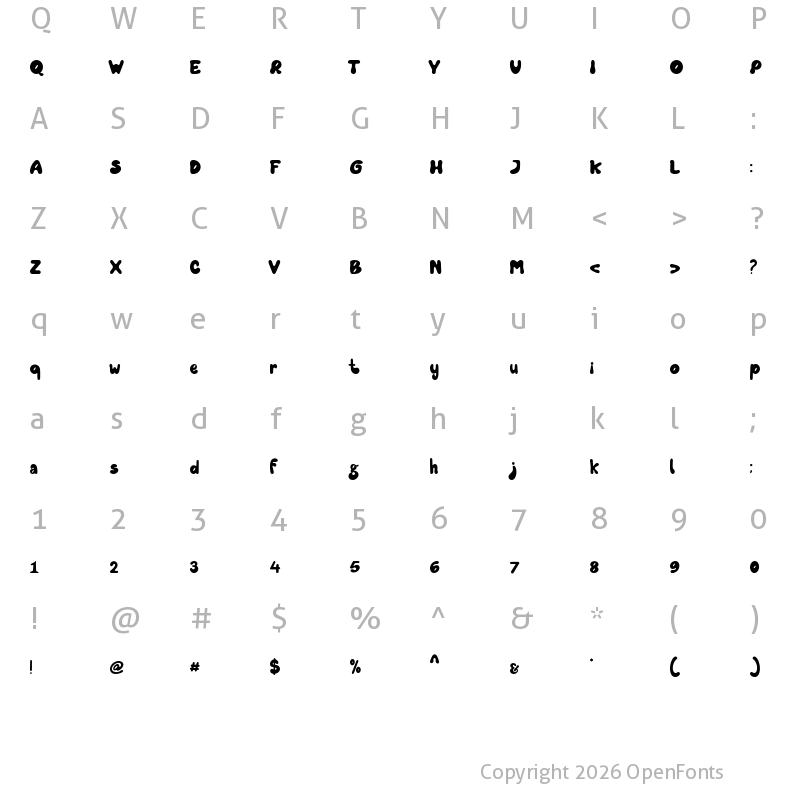 Character Map of Mayarita Regular