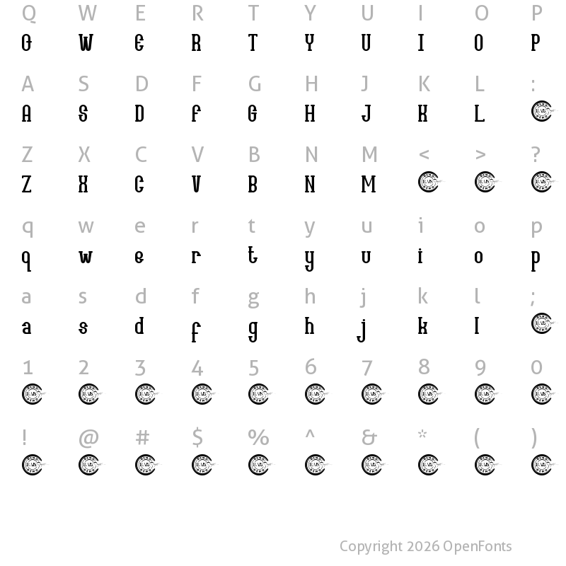 Character Map of Maybury Demo Regular