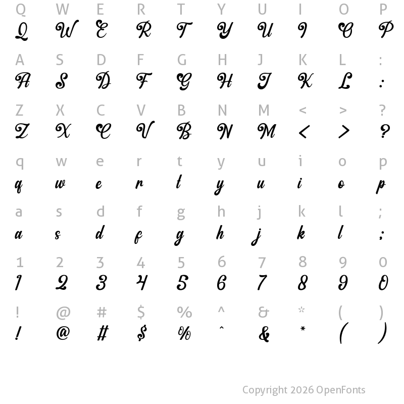 Character Map of Maydona Regular