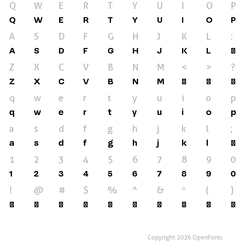 Character Map of McQueen Grotesk Trial Bold