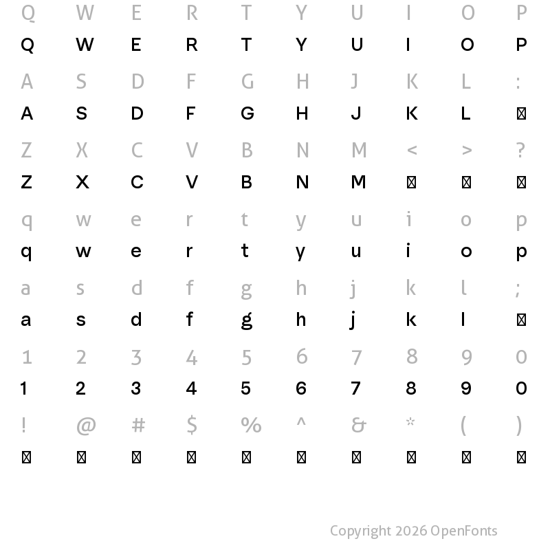 Character Map of McQueen Grotesk Trial Medium