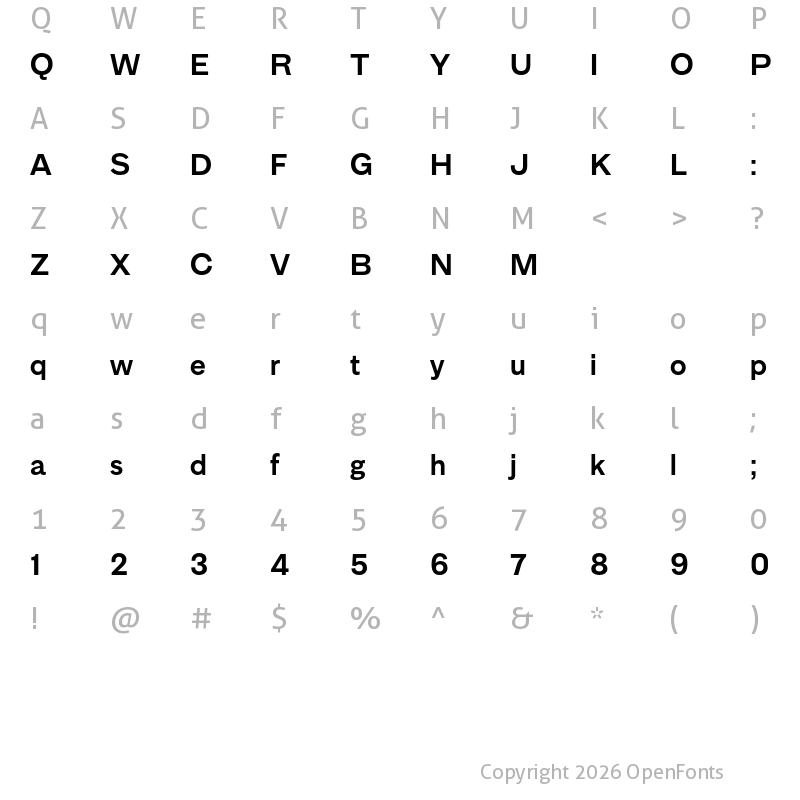 Character Map of MD Primer Test Semibold
