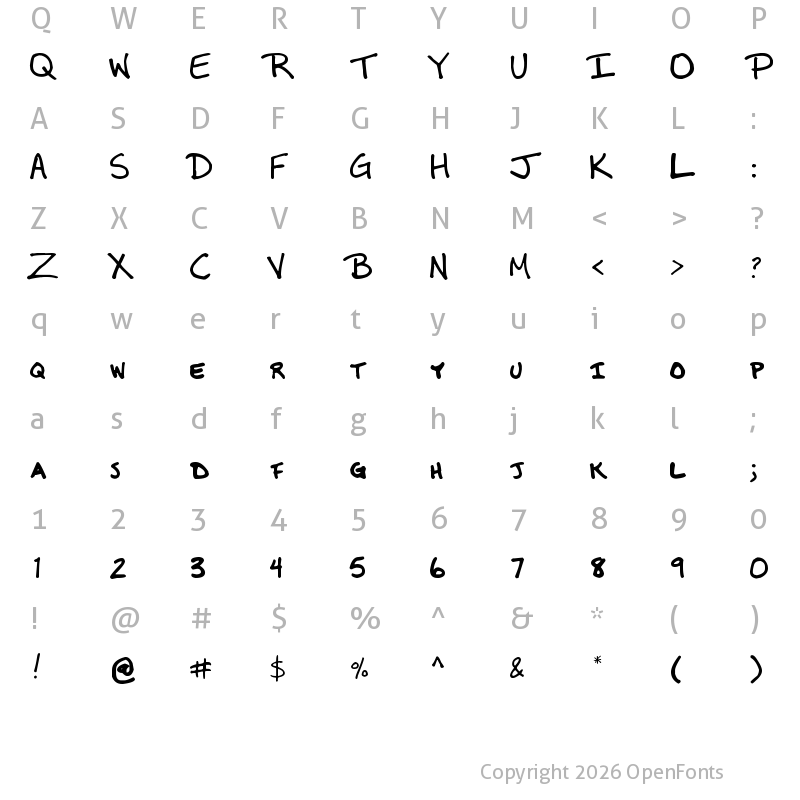 Character Map of MDBurnette Regular