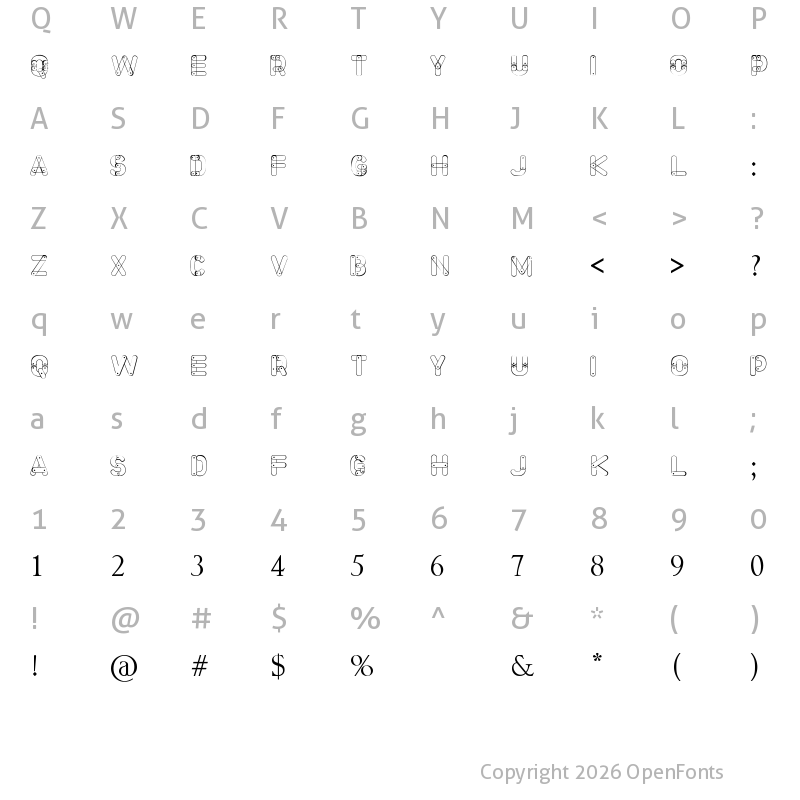 Character Map of Meccano Font Regular