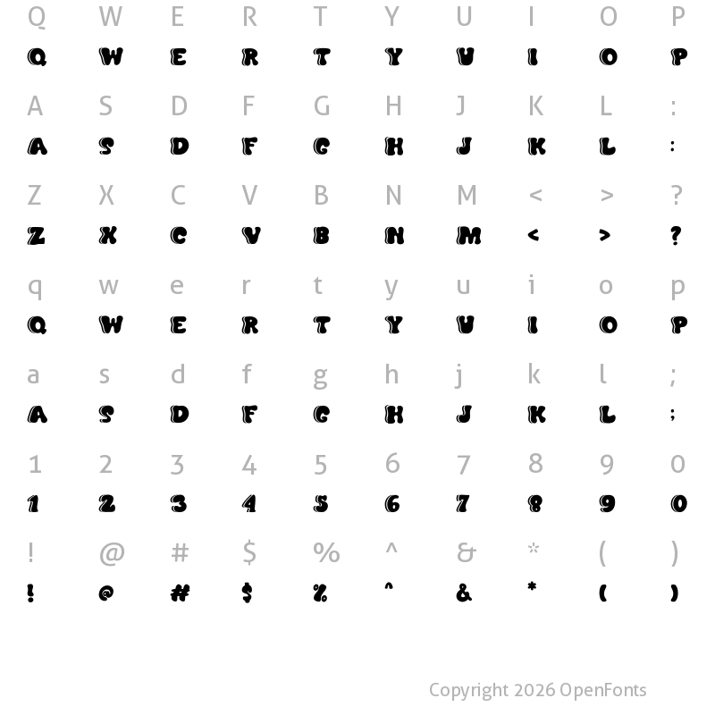 Character Map of mecha baby Regular