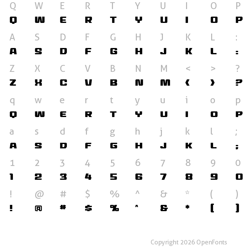 Character Map of MechEffects2 BB Regular