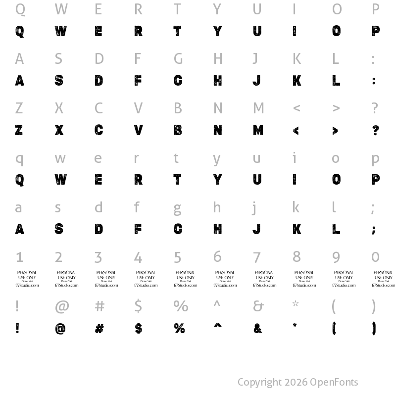 Character Map of MEDIO VINTAGE ROUGH Regular