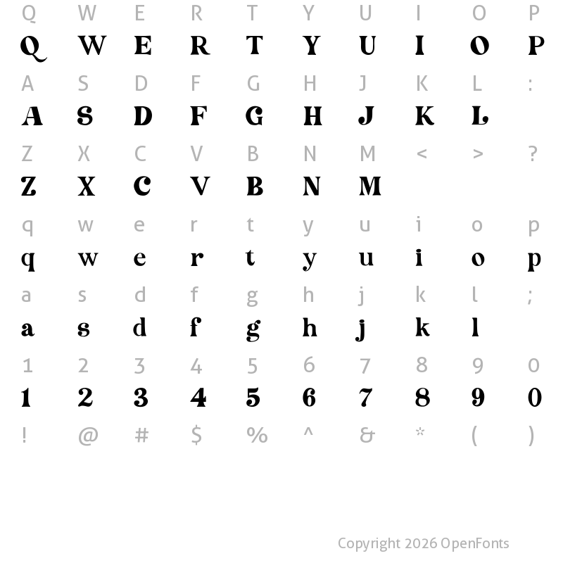 Character Map of Medyson Regular