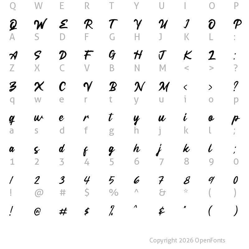 Character Map of Meega Juctice Regular