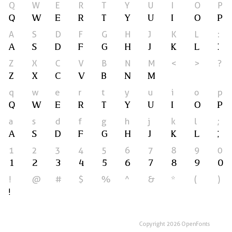 Character Map of Meeks Regular