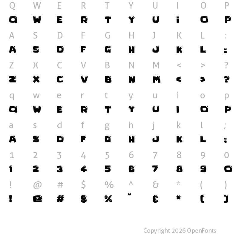 Character Map of Mega Surprise Regular