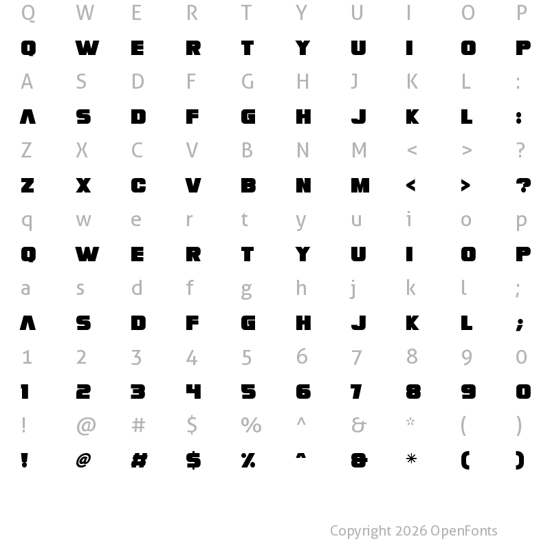 Character Map of Megapunch Regular