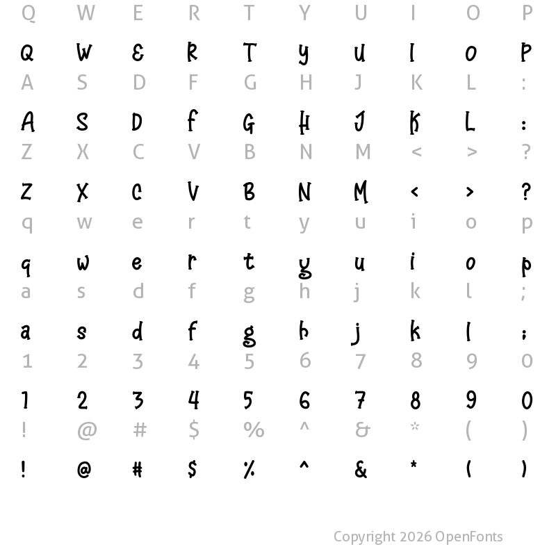 Character Map of Megayun Regular