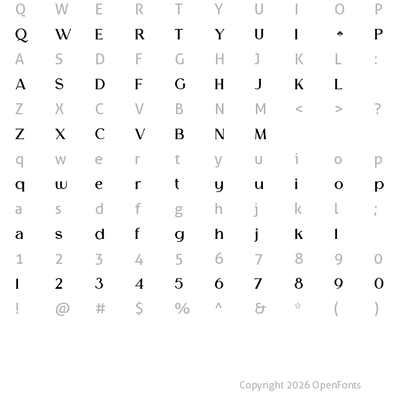 Character Map of Melion Semi Bold