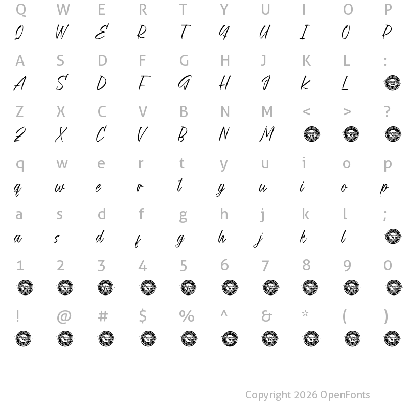 Character Map of Mellow Summer Demo Regular