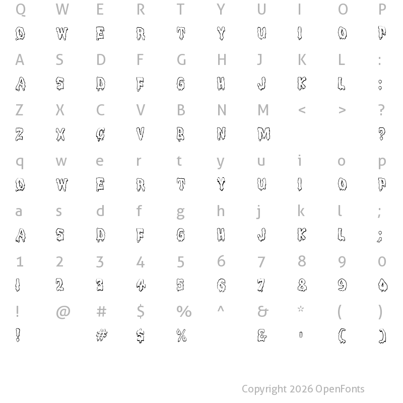 Character Map of MeltdownMF Regular