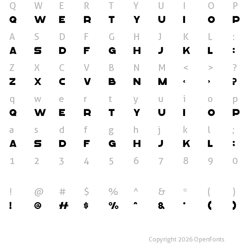 Character Map of Meltland Meltland Bold