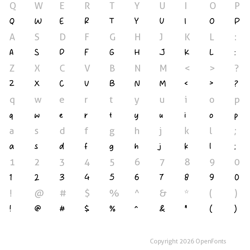 Character Map of Memories Note Regular