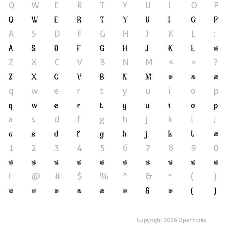 Character Map of MENIERtrial Regular