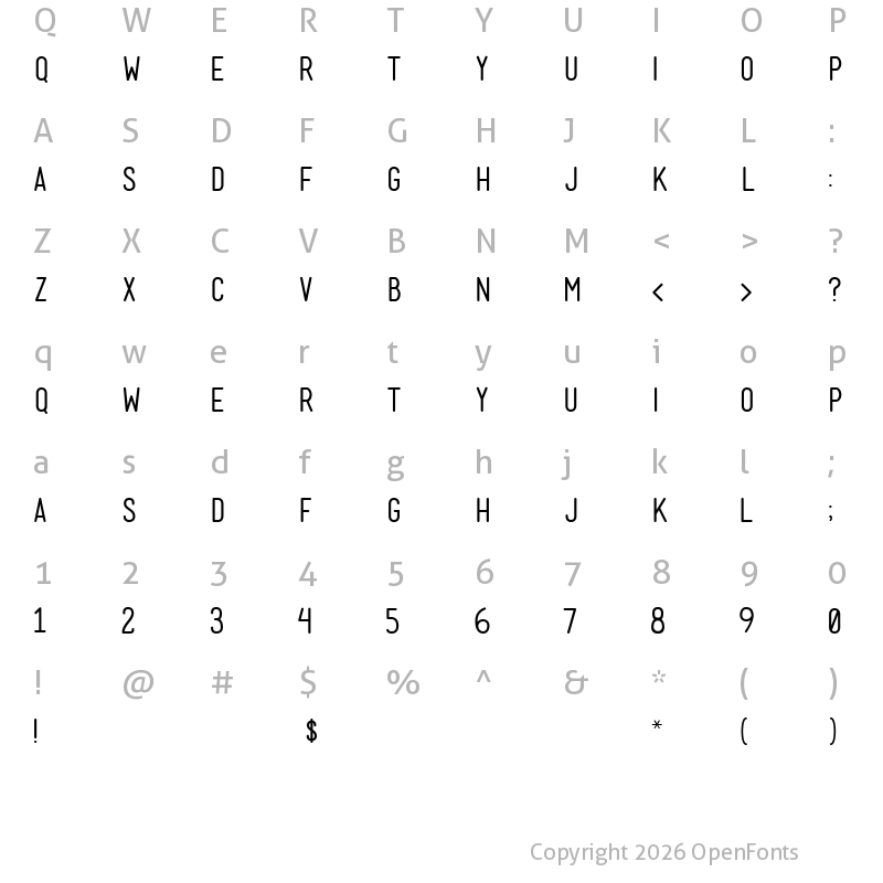 Character Map of Mensch Mensch Regular