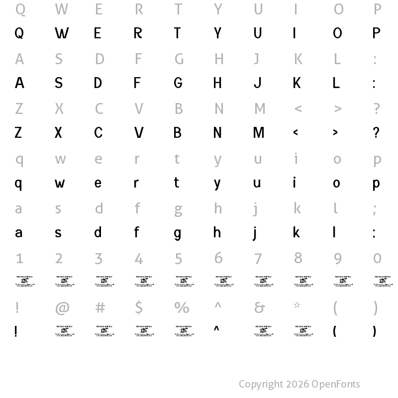 Character Map of Menta Sans Regular