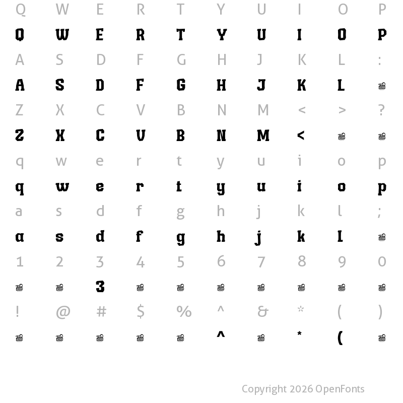 Character Map of MEORU GENDTRIAL Regular