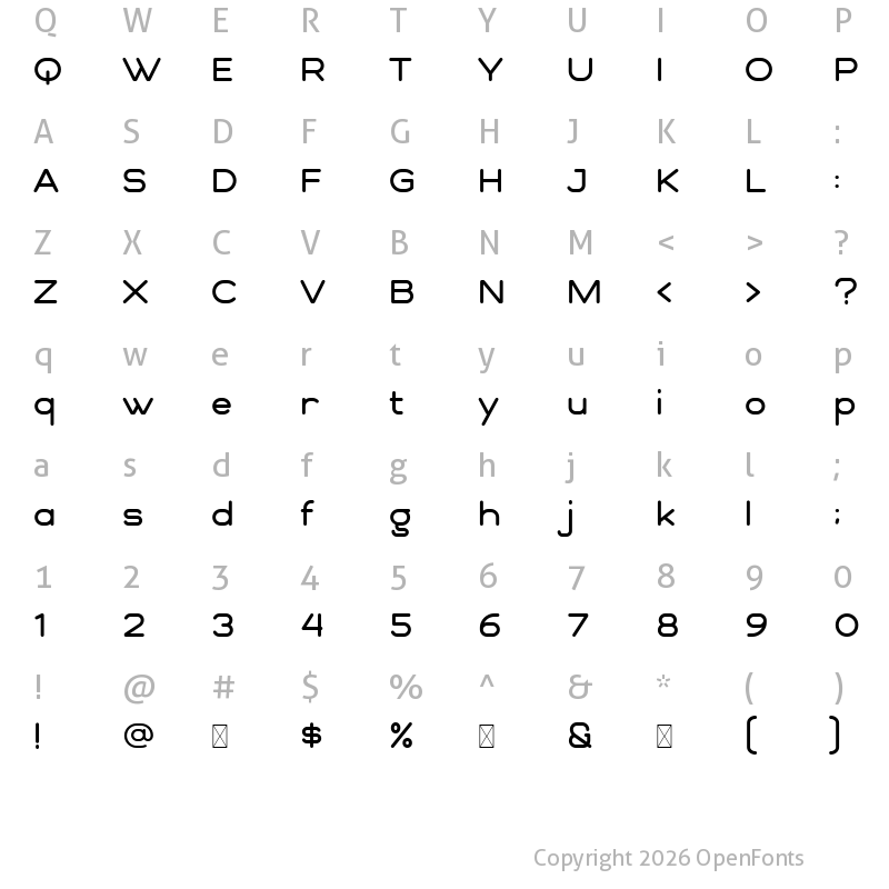 Character Map of MERAGEN Regular