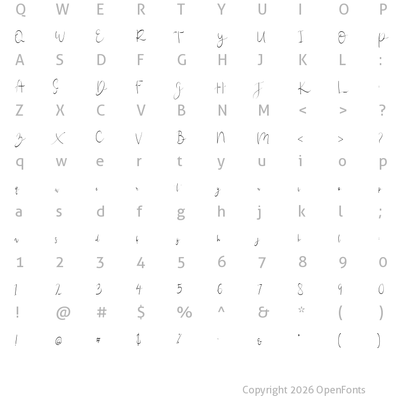 Character Map of Meraviglias Regular