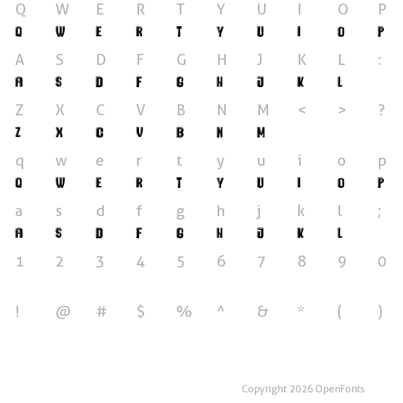 Character Map of Mercedes Regular