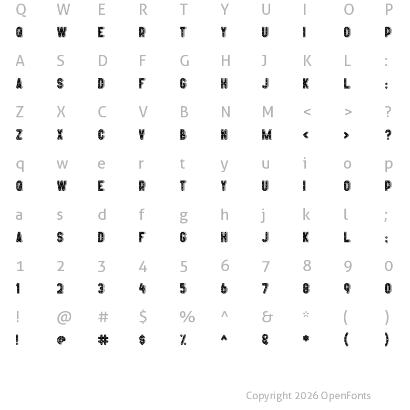 Character Map of MERGI Regular