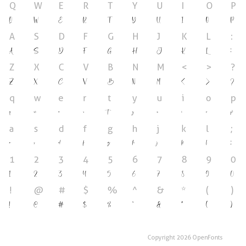 Character Map of Meriana Yudistira Regular