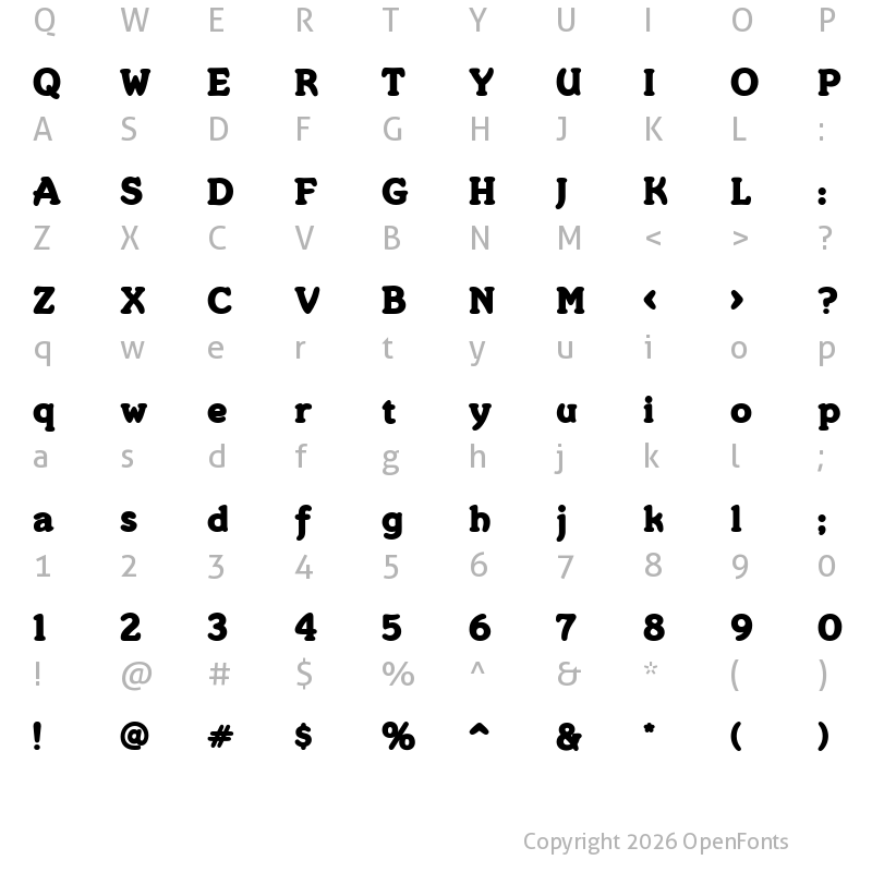 Character Map of Merkin Regular