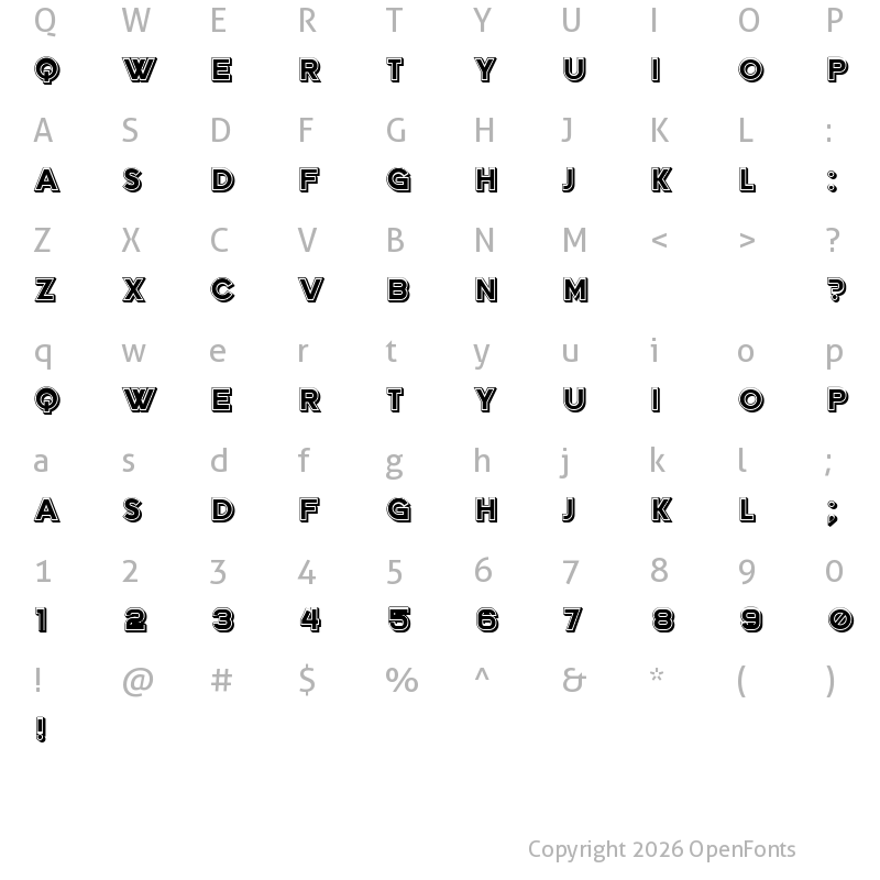 Character Map of Mermer Book Regular