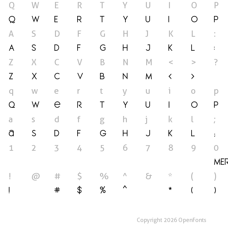 Character Map of MEROCHE Regular