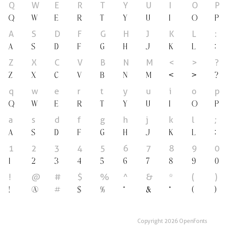 Character Map of Merogza Regular