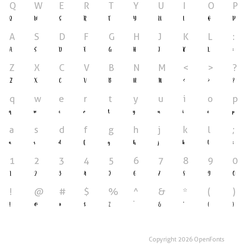 Character Map of Merry Christmas Regular