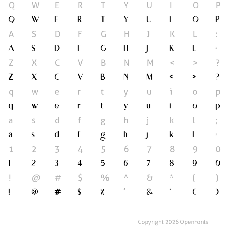 Character Map of Merry Cost Regular