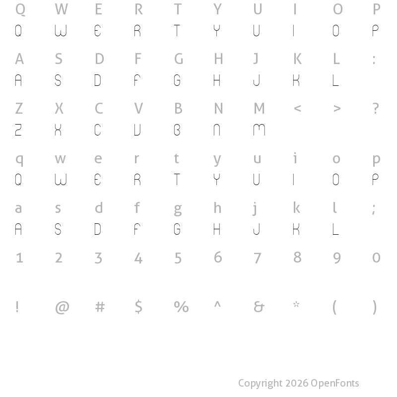 Character Map of Mers Regular