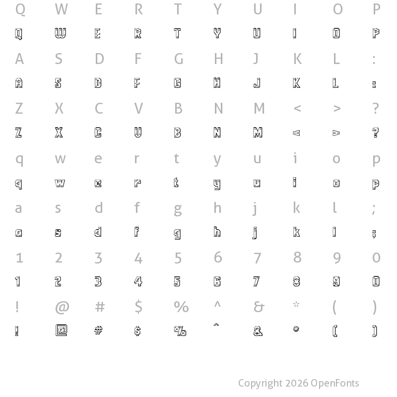 Character Map of Messing Lettern Regular