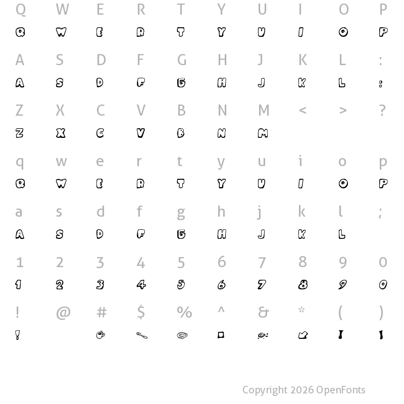 Character Map of Messy Fika Regular