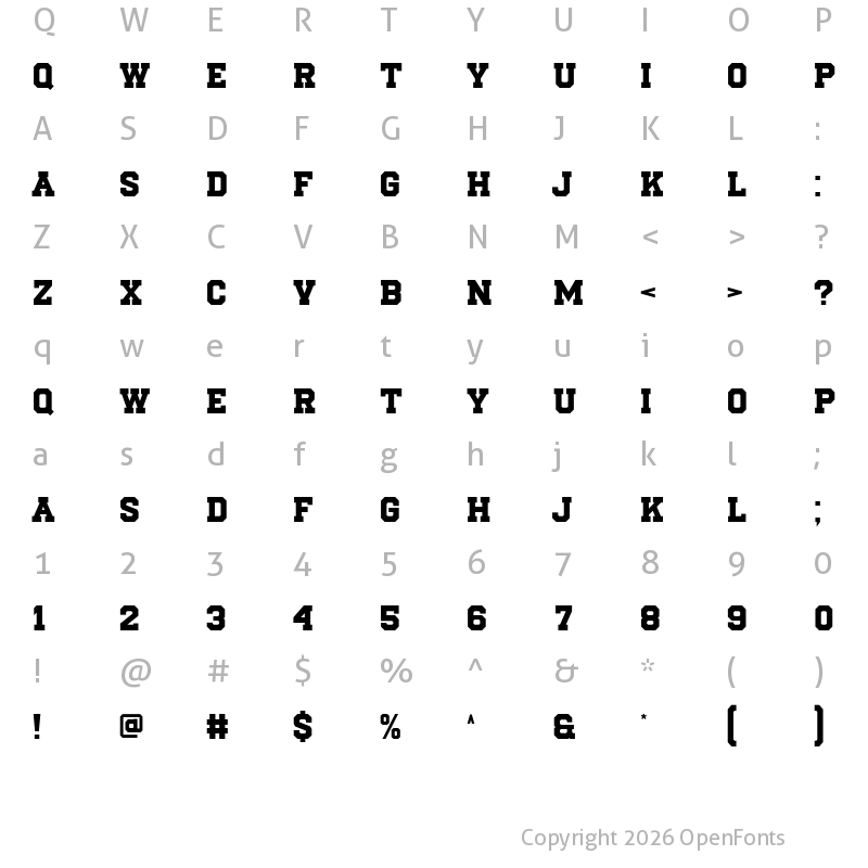 Character Map of Meta Courage Regular