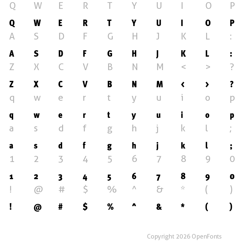 Character Map of Meta Pro Condensed Black