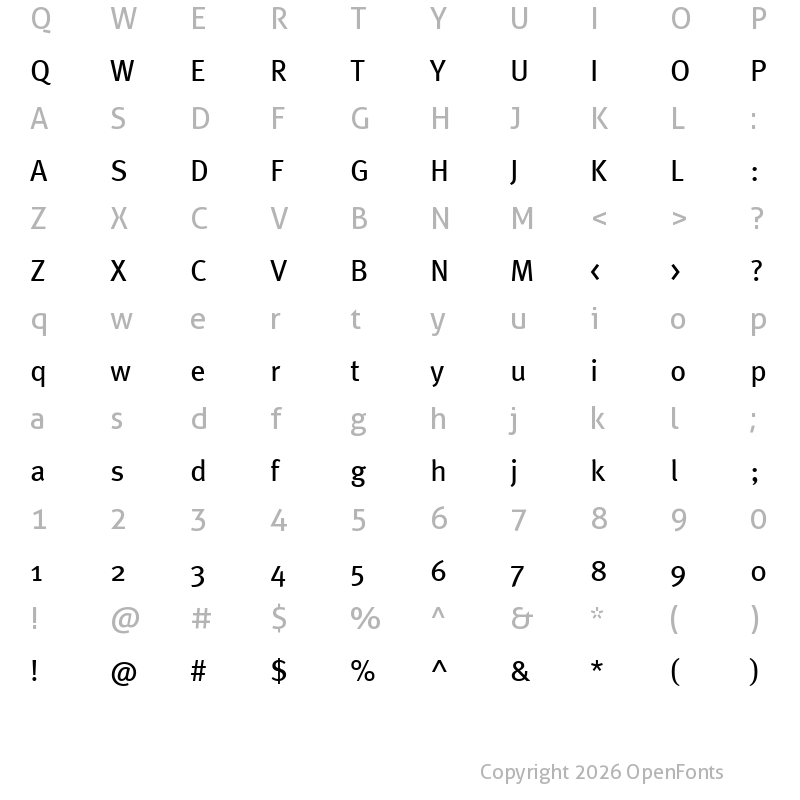 Character Map of MetaGEOW05-Book Regular
