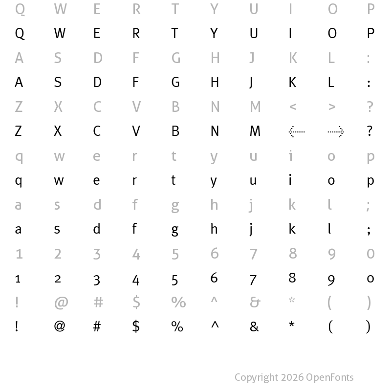 Character Map of MetaPlus Regular