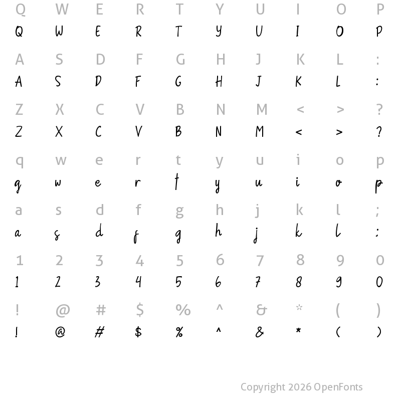Character Map of Metcusuata Regular