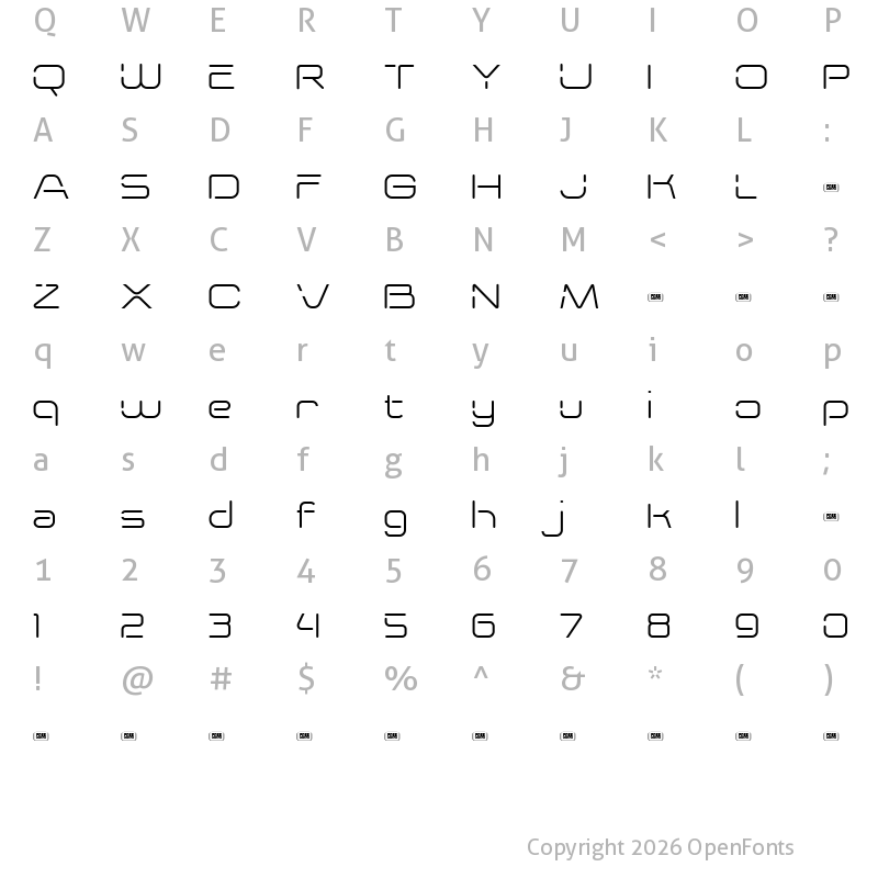 Character Map of METHANERSE Free Trial Regular