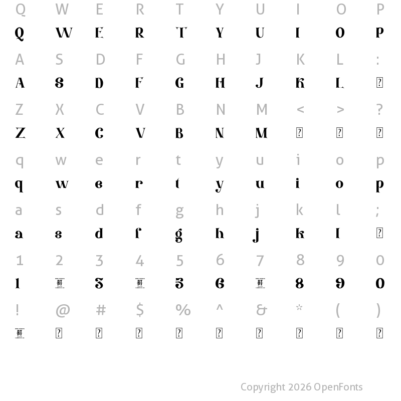 Character Map of Metilda Demo Regular