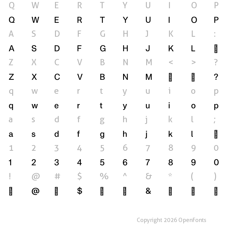 Character Map of Metrik Trial Medium